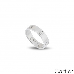 Cartier White Gold Plain Love Ring Size 54 B4084700 Cartier White Gold Plain Love Ring Size 54 B4084700